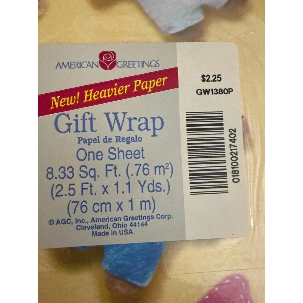 Baby Gift Wrap Lot Teddy Bears Ducks All Star Little Champ NOS 3 Sheets‎